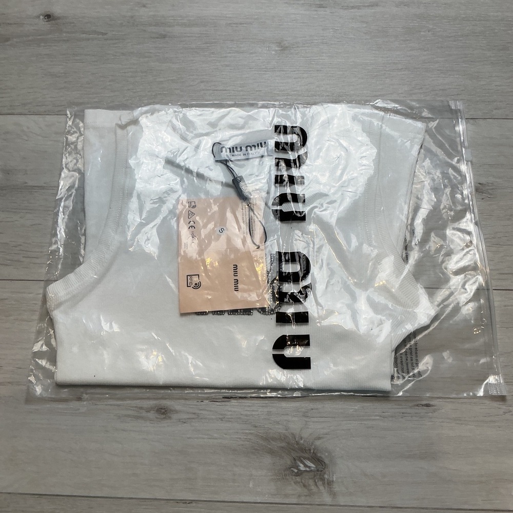 Miu Miu Tank Top White Size Small New With Tags - Picture 2 of 5